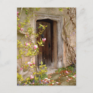 Secret Fairy Door to magical Land / Flower Kingdom Postcard