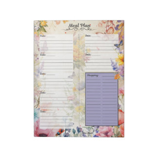 Secret Garden 7 Day Meal Planner Tear-Away Notepad