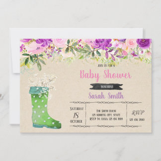 Secret garden baby shower invitation