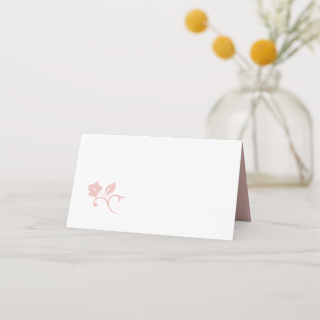 Secret Garden Blush Floral Lovebirds Wedding Place Card (Front)