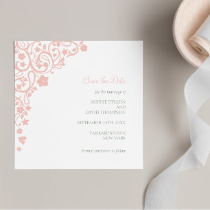 Secret Garden Blush Pink Floral Lovebirds Square Invitation