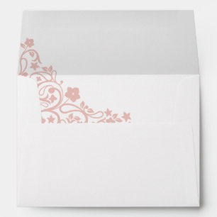 Secret Garden Blush Pink Floral Lovebirds Wedding Envelope
