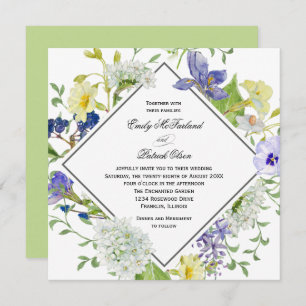 Secret Garden Boho Wildflowers Wedding Invitation