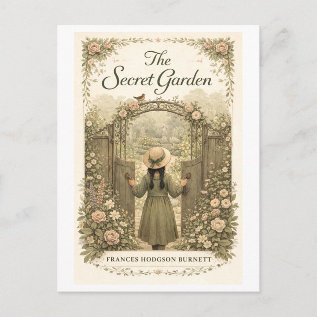 Secret Garden Book Cover Postcard (Front)