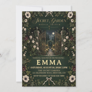 secret garden bridal shower invitation