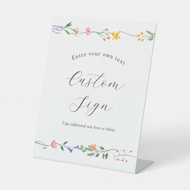Secret Garden Floral Custom Text Sign (Front)