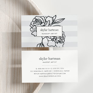Secret Garden   Floral Stripe Business Card