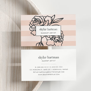 Secret Garden Floral Stripe Business Card