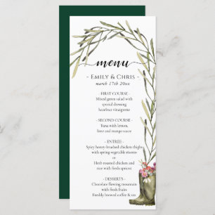 Secret Garden   Gold Confetti Elegant Floral  Menu