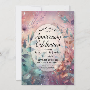 Secret Garden in Evening Glow Anniversary Party Invitation
