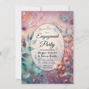 Secret Garden in Evening Glow Engagement Party Invitation