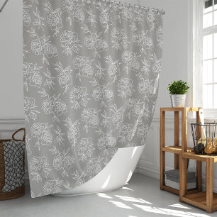 Secret Garden Modern Floral Pattern Shower Curtain