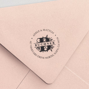 Secret Garden Monogram Return Address Self-inking Stamp