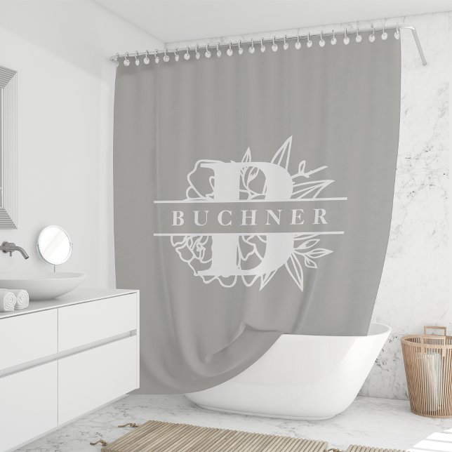 Secret Garden Monogram Shower Curtain (Creator Uploaded)