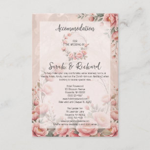 Secret Garden Romantic Blush Wedding Accommodation Enclosure Card