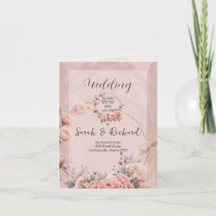 Secret Garden Romantic Peach Wedding Program Thank You Card