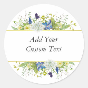 Secret Garden Rustic Wildflowers Classic Round Sticker