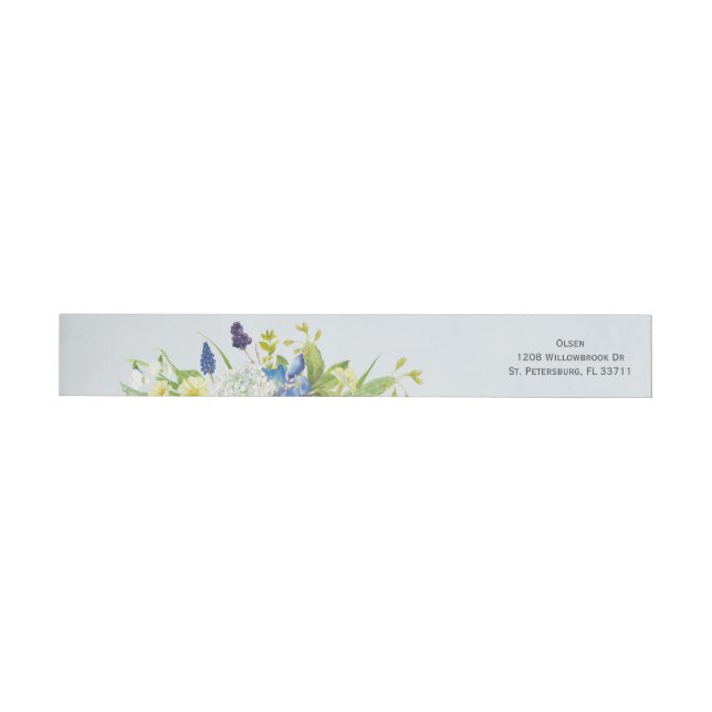 Secret Garden Rustic Wildflowers Custom Address Wrap Around Label (Individual)