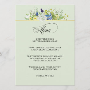 Secret Garden Rustic Wildflowers Menu