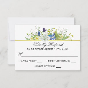 Secret Garden Rustic Wildflowers Wedding RSVP