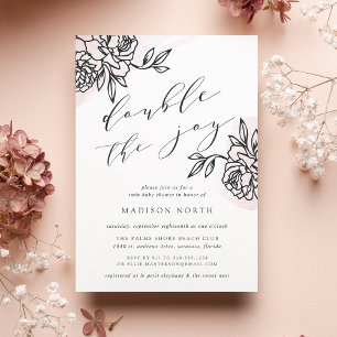 Secret Garden Twins Baby Shower Invitation