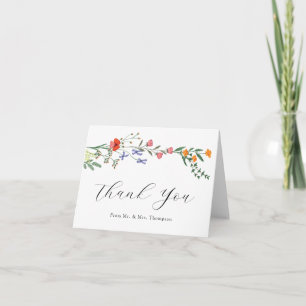 Secret Garden Wedding Flat Thank You Card