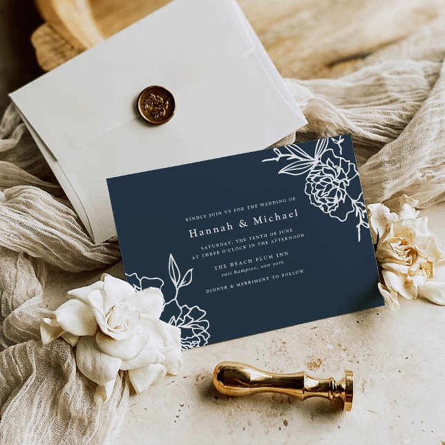 Secret Garden Wedding Invitation | Navy (Creator Uploaded)