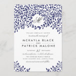 Secret Garden Wedding Invite - Navy<br><div class="desc">Elegant navy blue wedding design by Shelby Allison. Click the link below to view the entire Secret Garden Collection that includes matching invites,  rsvp cards,  postage stamps and more.</div>