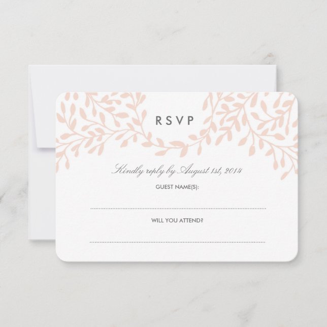 Secret Garden Wedding RSVP - Blush (Front)