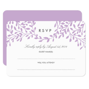 Secret Garden Wedding RSVP - Orchid Card