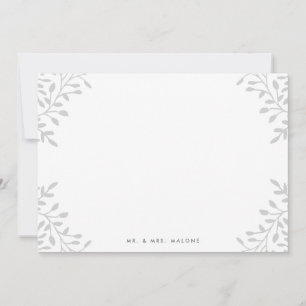 Secret Garden Wedding Stationery - Grey Note Card