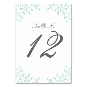 Secret Garden Wedding Table Number - Mint