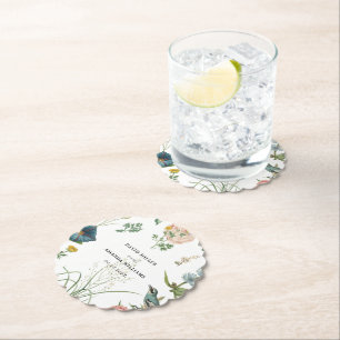 Secret Garden Wildflowers Frame Paper Coaster