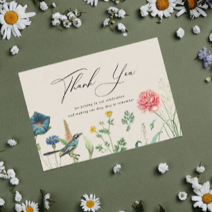 Secret Garden WildFlowers Frame Thank You Card