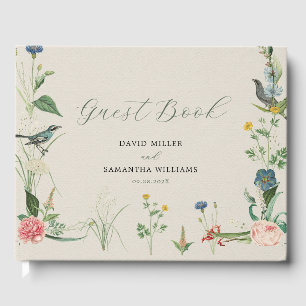 Secret Garden Wildflowers Frame Wedding Guest Book