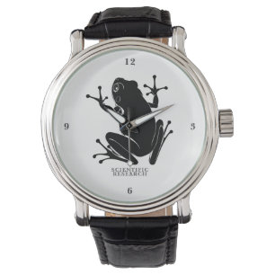 Secret Heart Frog Vintage Black Leather Scientific Watch