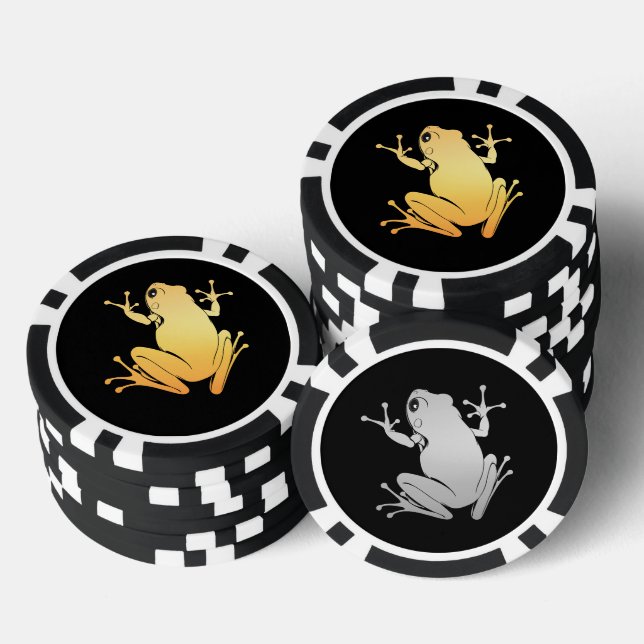 Secret Heart Gold and Silver Flying Frog Poker Chips (Stack)