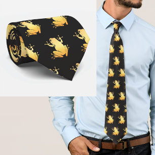 Secret Heart Gold Frog Minimalist Graphic Tie