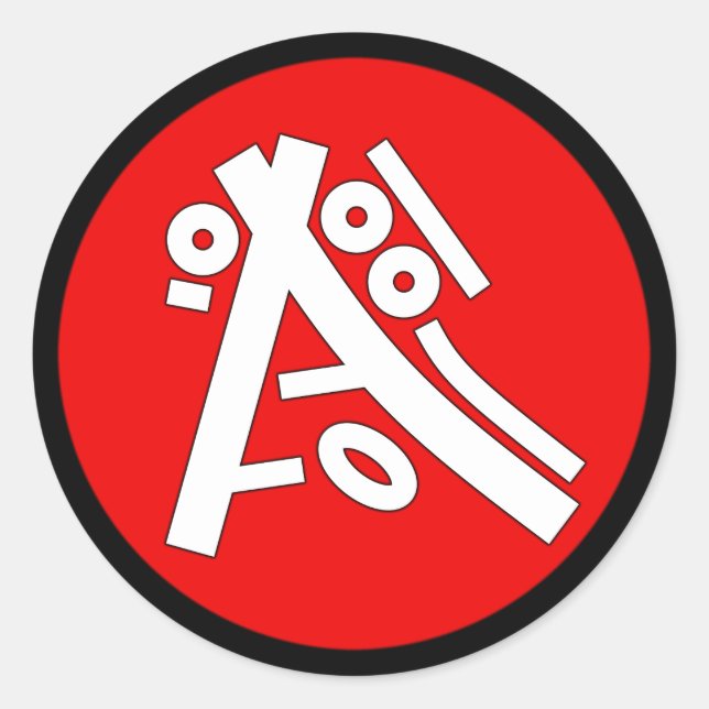 Secret ideographs (cool exotic symbols) 6a classic round sticker (Front)
