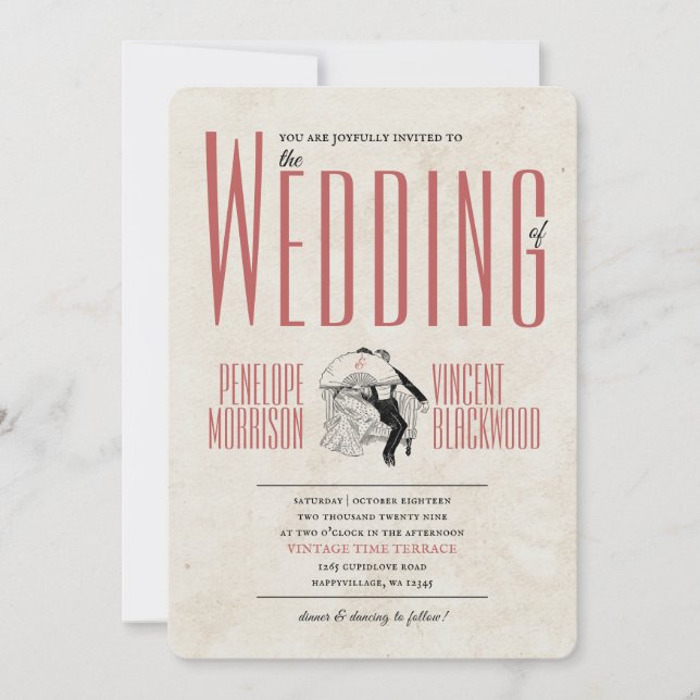 Secret Kiss Wedding Invitation (Front)