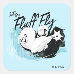 Secret Life of Pets - Gidget   Let the Fluff Fly Square Sticker