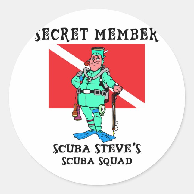 Secret Member SCUBA Steve Classic Round Sticker (Front)