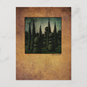 Secret Moonrise Garden Art Postcard