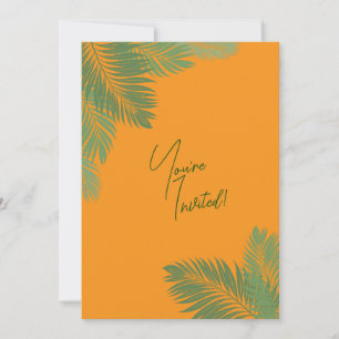 Secret Mysterious Tropical Leaves QR Invitation