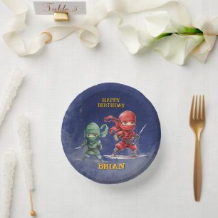 Secret Ninja Warrior Birthday Party Paper Plate