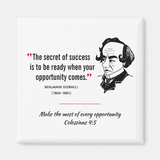 Secret Of Success Quote Disraeli Magnet (Front)