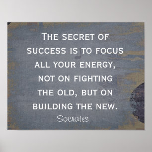 Secret of Success - Socrates quote - art print