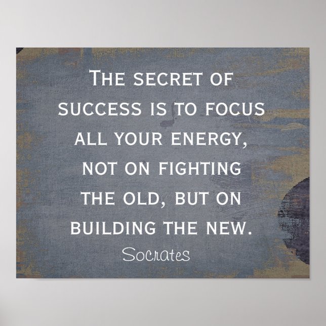 Secret of Success - Socrates quote - art print (Front)