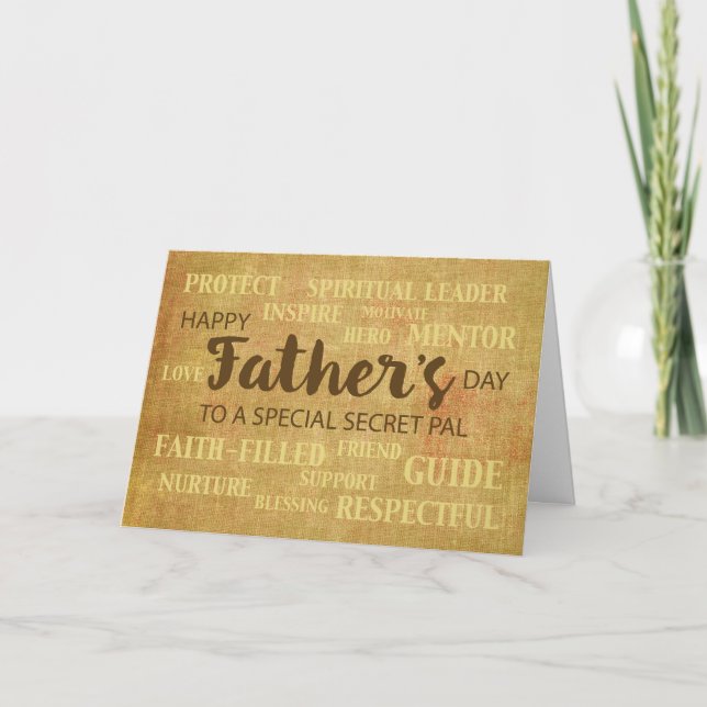 Secret Pal Religious Father's Day Qualities Card (Front)