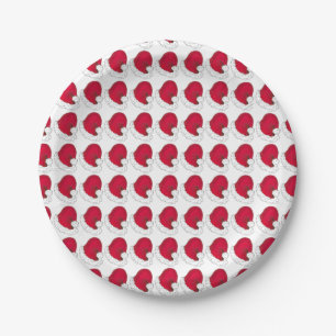 Secret Santa Claus Father Christmas Red Hat Paper Plate